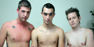 Blake, Damien and Jeremy are in this hot orgy scene.  Our gay boy Blake considers himself gay but likes to have sex with girls too.  I bring him in to help the straight boys get off.