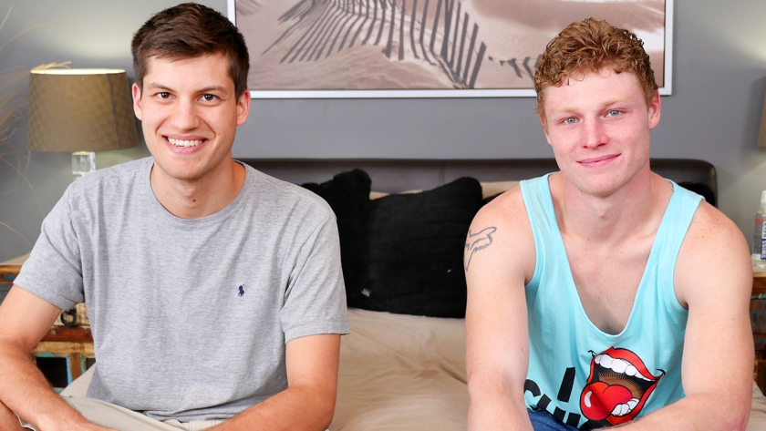 Two newer guys, Levi and Chris, are in the studio today ready for some cock-sucking and raw ass-
pounding action!